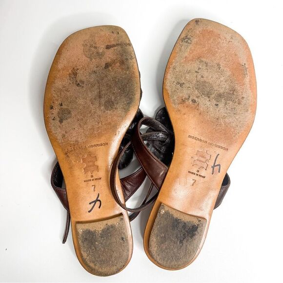 🍋 Sigerson Morrison • Women’s T-Strap Beaded Leather Sandals Size 7 - Picture 5 of 6